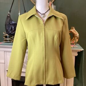 XOXO Vintage 90s Chartreuse zip up jacket